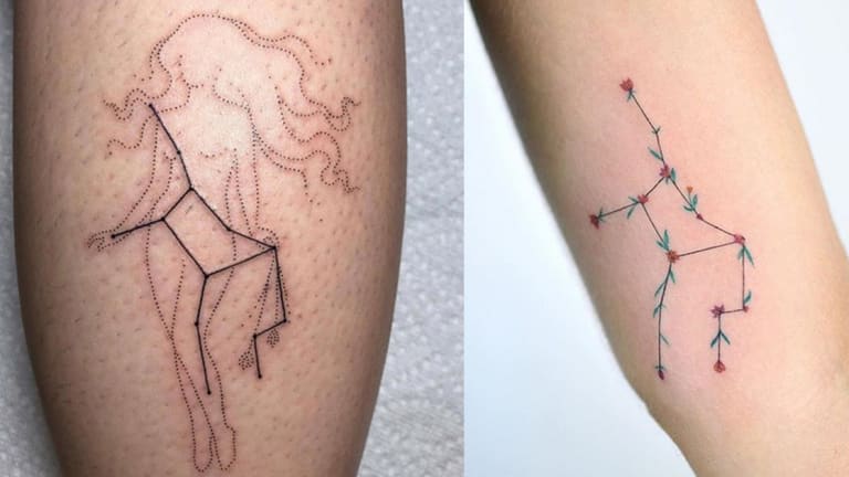 tatuagem feminina delicada do zodíaco