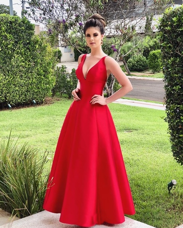vestido de formatura vermelho