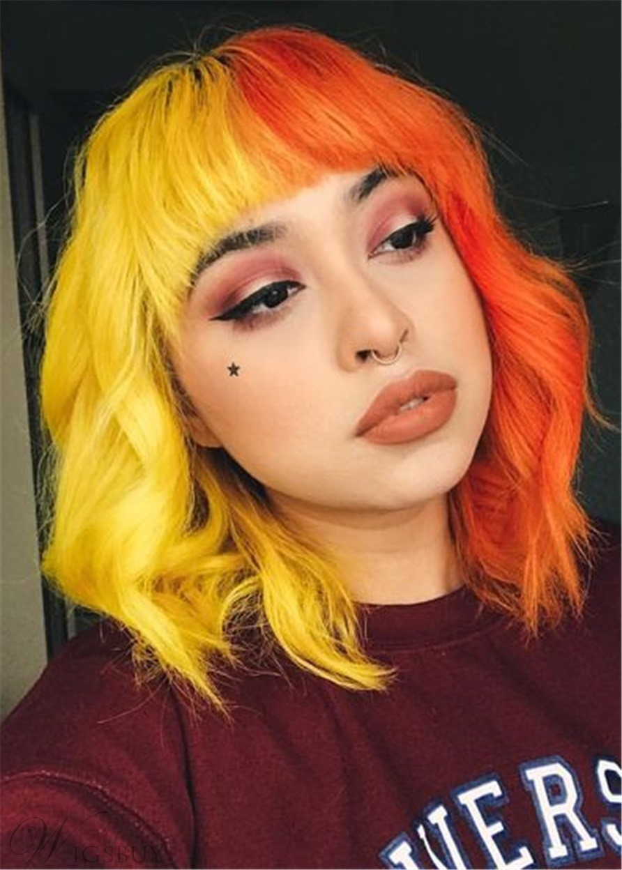 cabelo amarelo e laranja