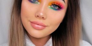Maquiagem colorida glitter