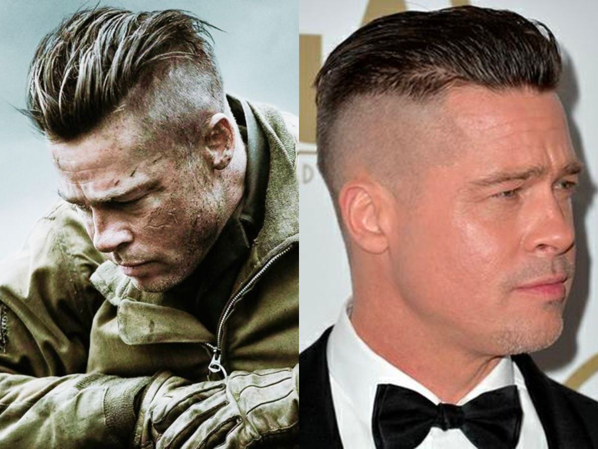 corte de cabelo militar de Brad Pitt