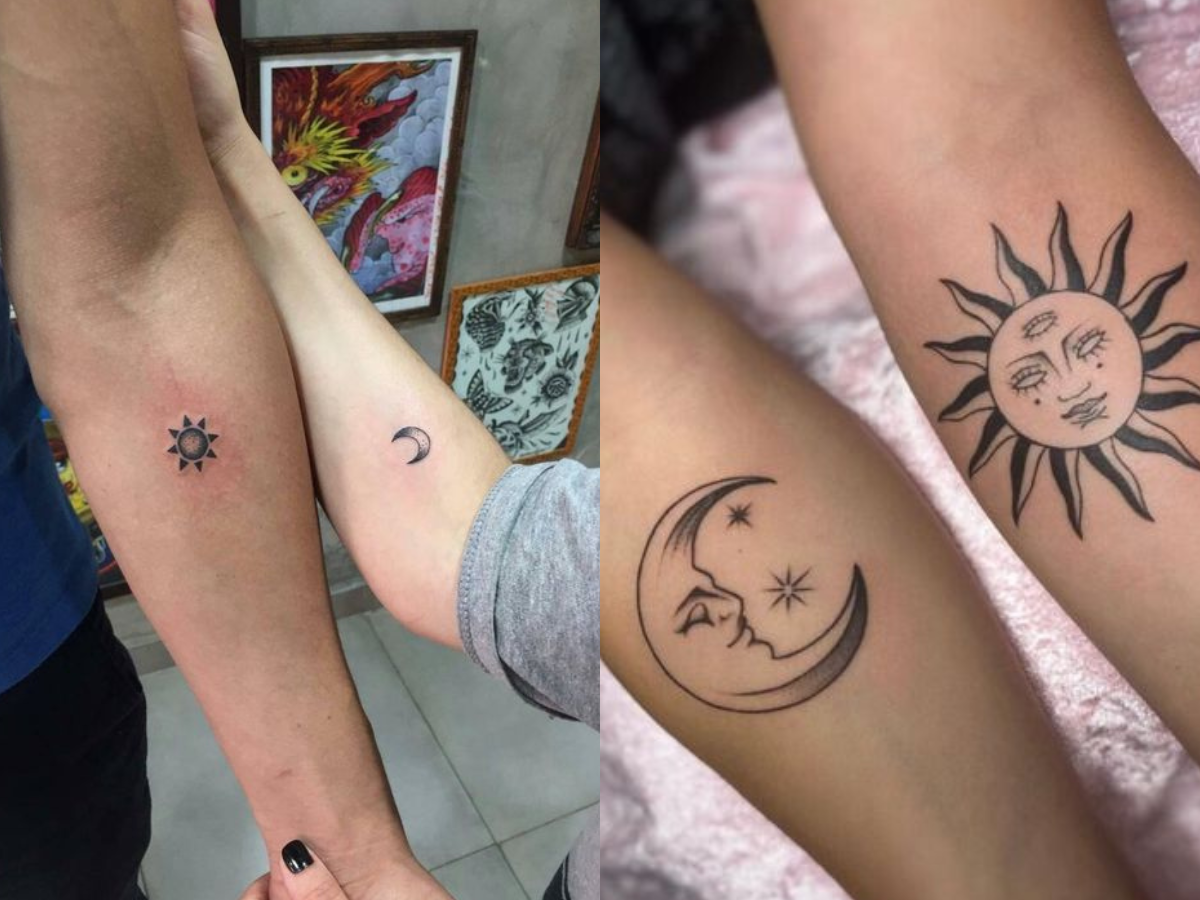 Tatuagem Sol e Lua no Casal