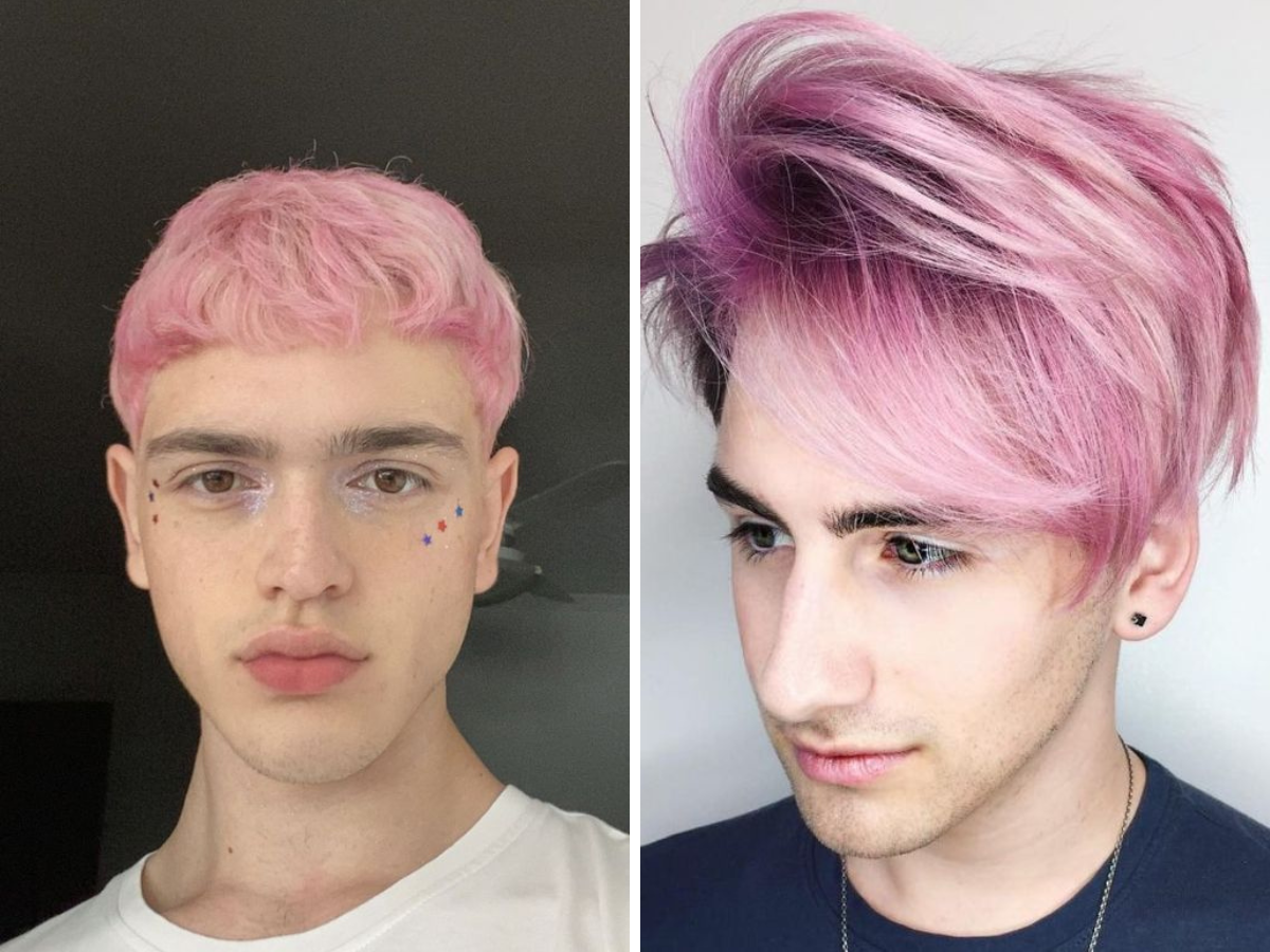 cabelo rosa masculino