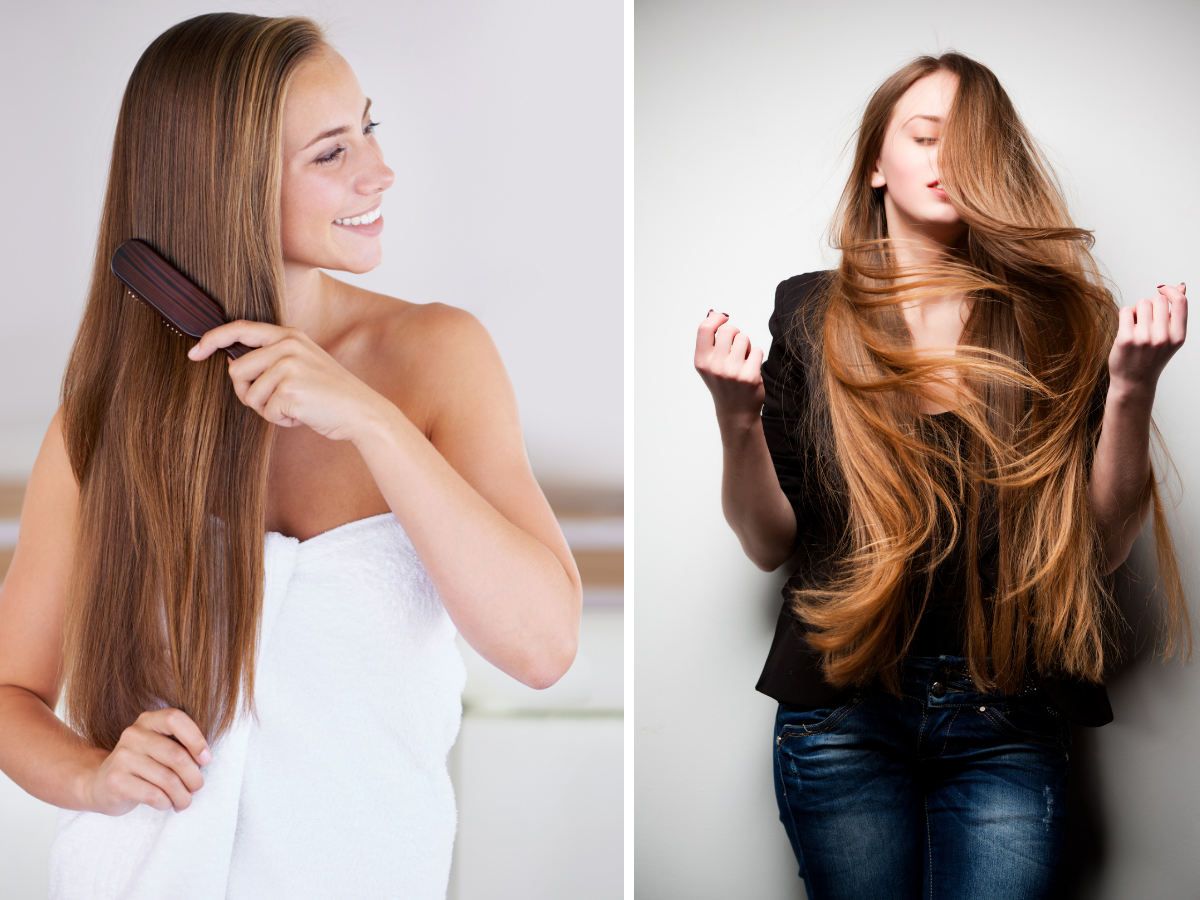 Fazer o cabelo crescer mais rápido. Foto mostra mulher com cabelos ruivos, compridos e esvoaçantes.